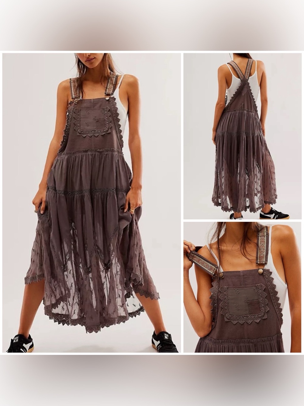 NWT Free People Trails End Skirtall - volcanic glass brown gray - XS - $288 MSRP